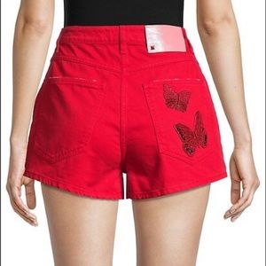 VALENTINO
Butterflies Patches Cotton Denim Shorts